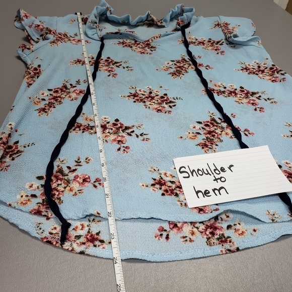 Tiffany and grey blue top size small petite - Picture 8 of 9